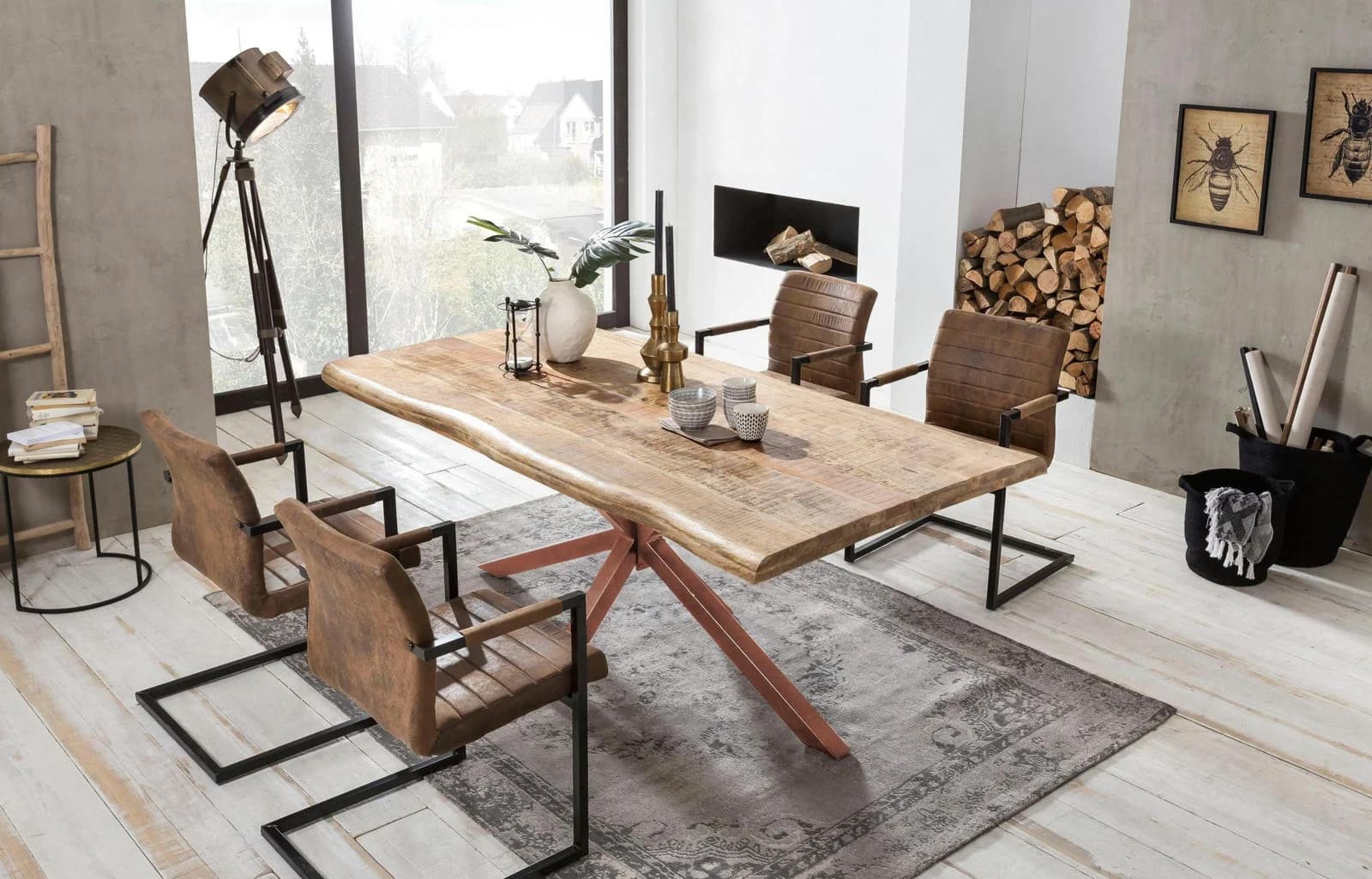 Tops&Tables Esstisch 240cm Massivholz Mango Metall