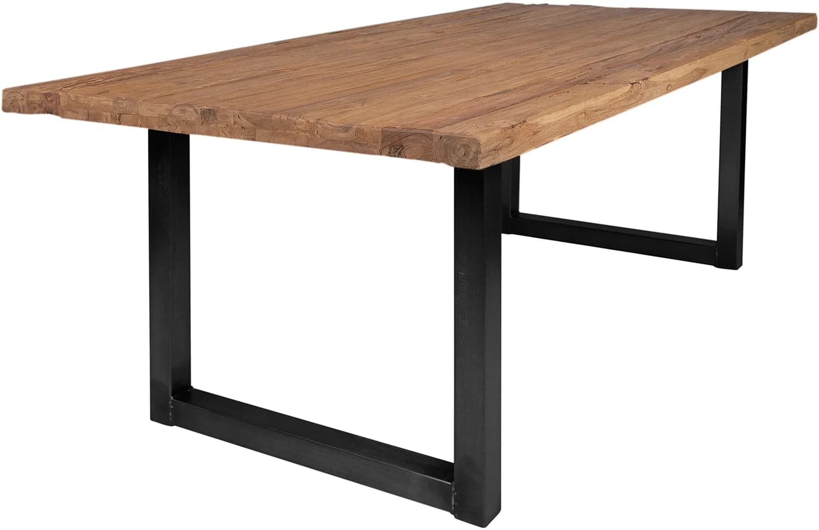 SIT Esstisch Tops&Tables Schwarz mit rustikaler Teakholzplatte