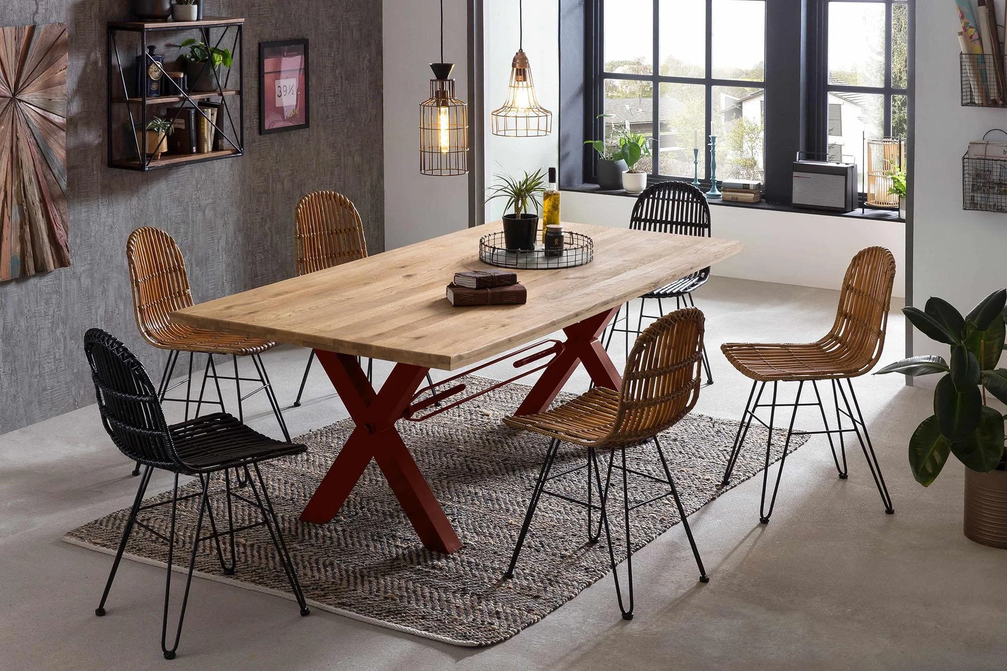 Esstisch SIT Wildeiche X-Gestell Antiklook