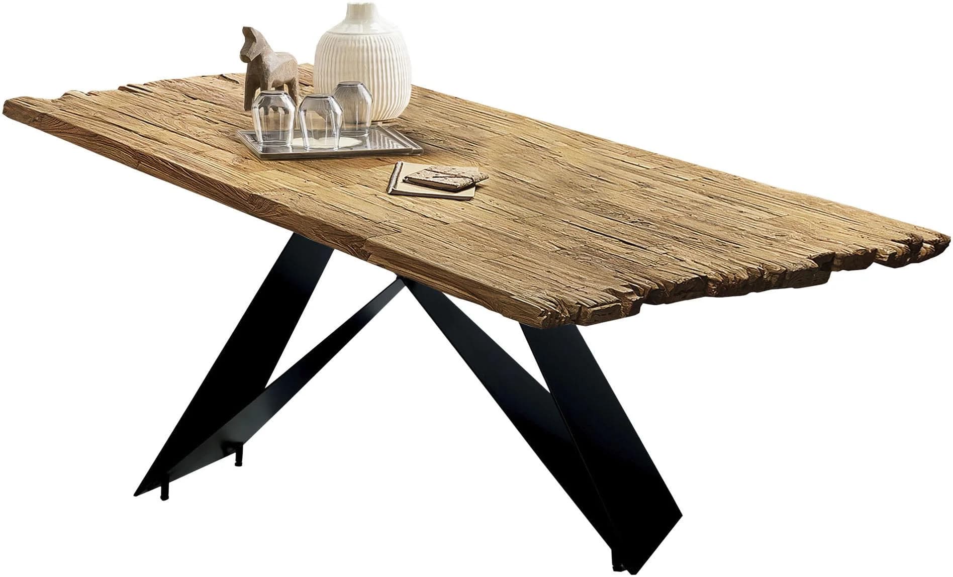 Sit Esstisch Natur Schwarz Teak Metall