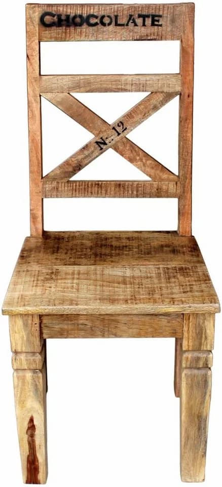 SIT Rustic 4-Fußstuhl Massivholz Braun Holzoptik