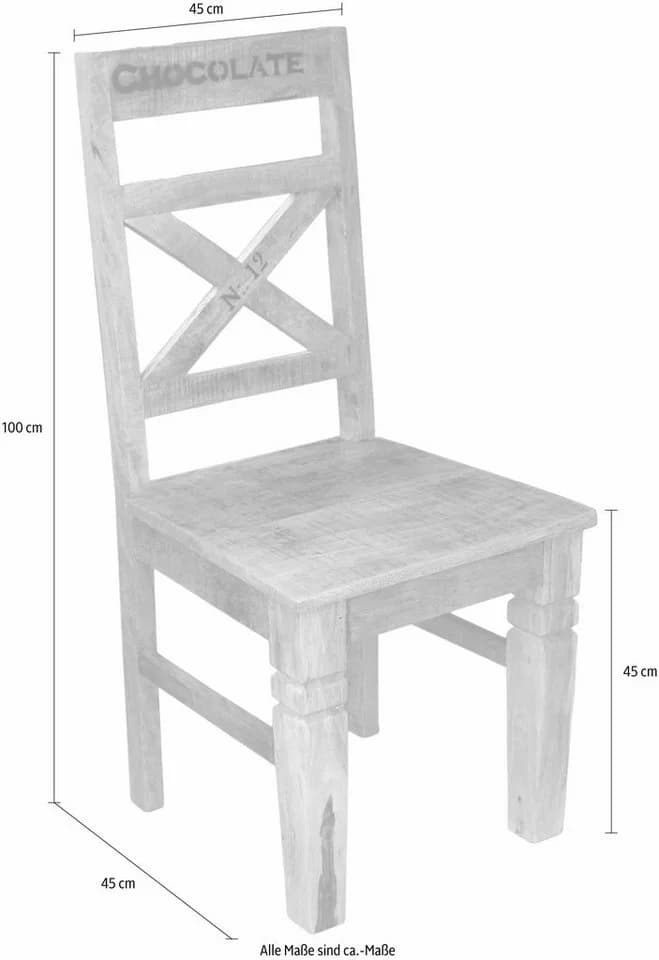 SIT Rustic 4-Fußstuhl Massivholz Braun Holzoptik - Bild 4