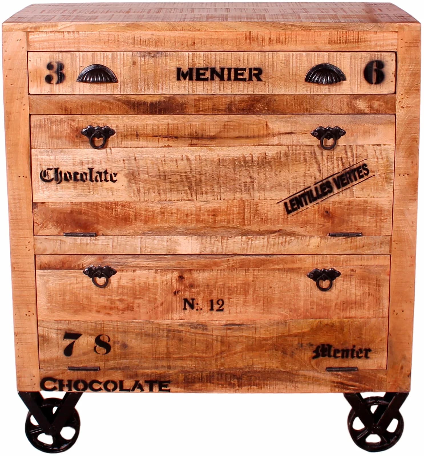 SIT Schuhschrank Rustic Shabby Chic Massivholz Beige
