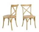 SIT Rattanstuhl 2er-Set Beige Stapelbar Gepolstert Bild 1