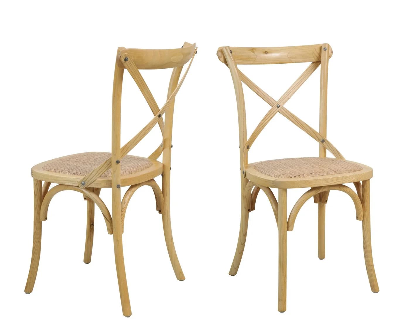 SIT Rattanstuhl 2er-Set Beige Stapelbar Gepolstert