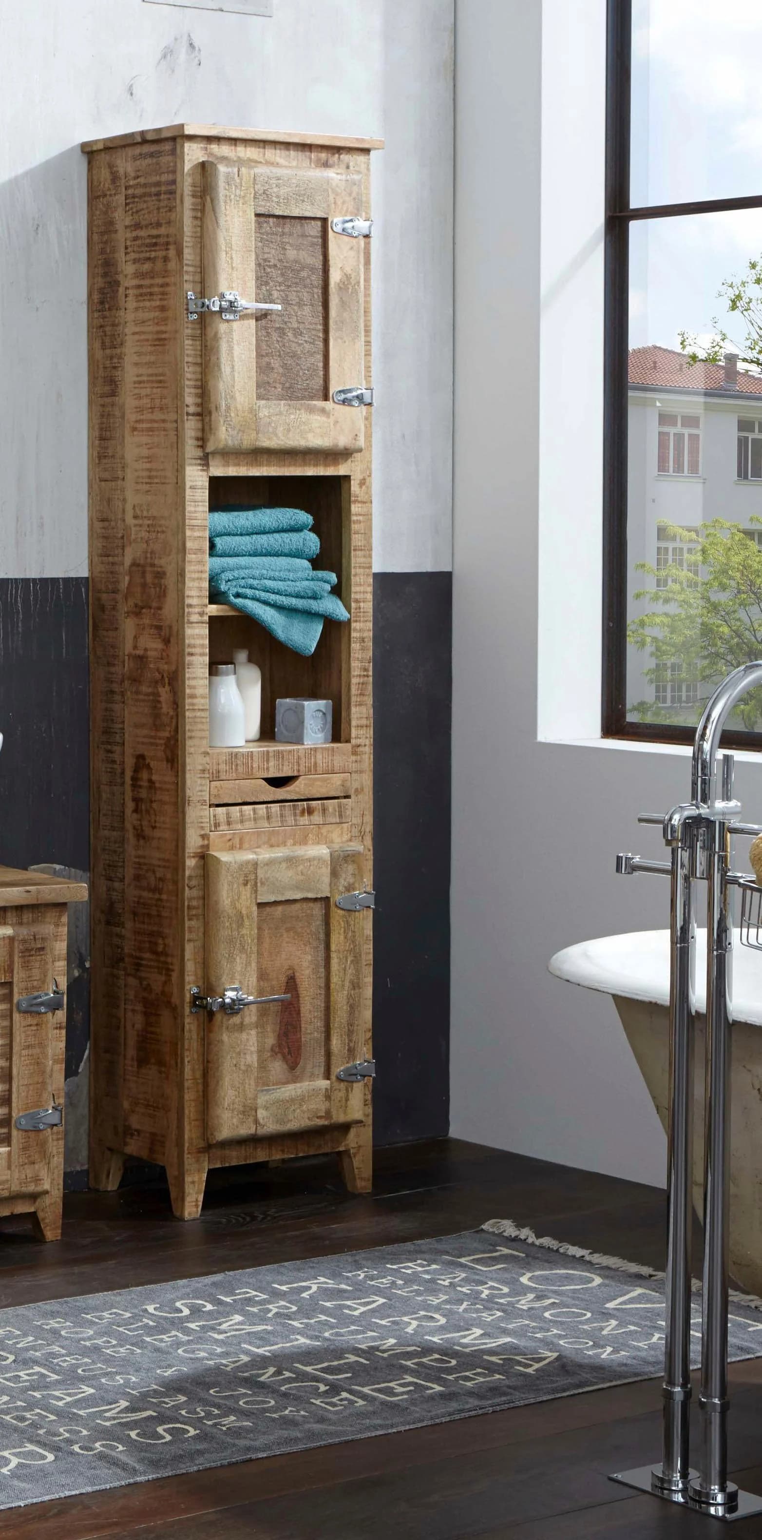 SIT Hochschrank Frigo Massivholz Mango Antik-Look