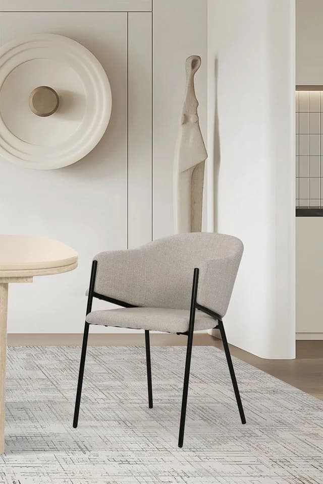 Armlehnstuhl SIT Beige Metall Oeko-Tex zertifiziert