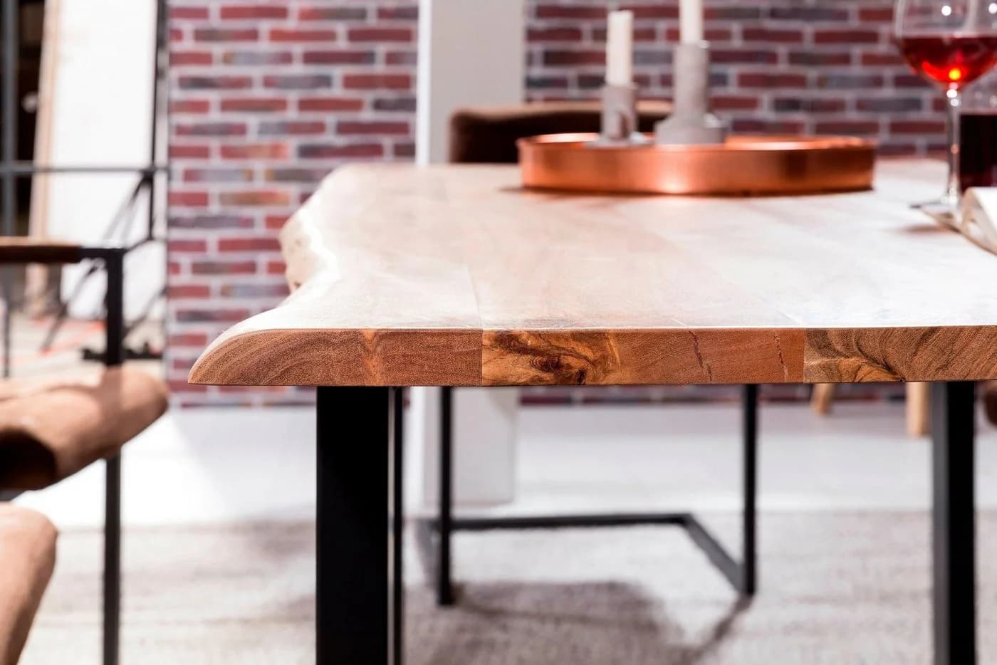 SIT Esstisch Baumkante Akazie Massivholz Beige Natur - Bild 3