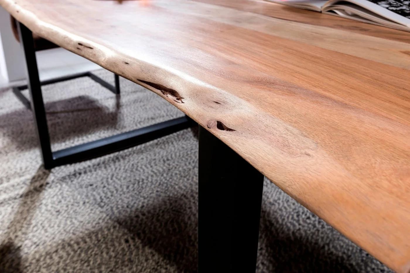 SIT Esstisch Baumkantentisch Massivholz Akazie Beige Natur - Bild 4