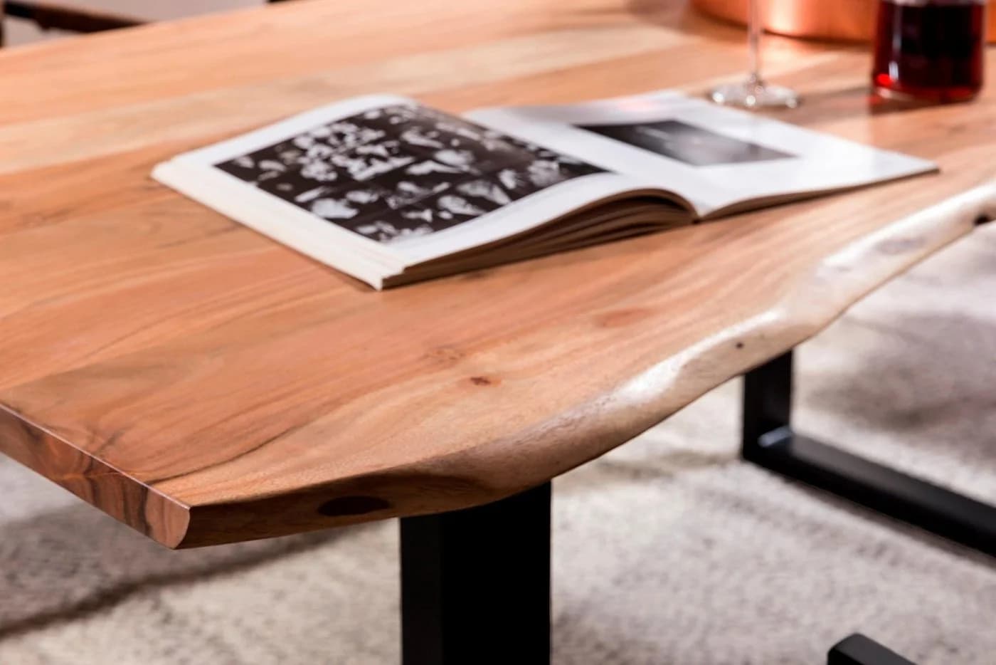 SIT Esstisch Baumkantentisch Massivholz Akazie Beige Natur - Bild 5