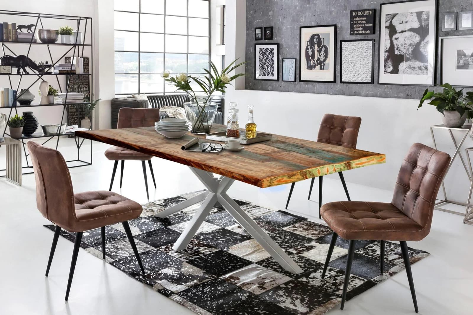 SIT Esstisch Tops&Tables silber bunt Altholz