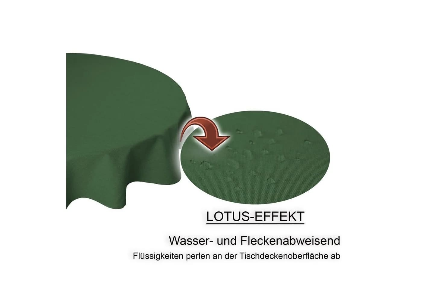 Haus und Deko Tischdecke rund 160 cm Ø Leinenoptik wasserabweisend Grün - Bild 3