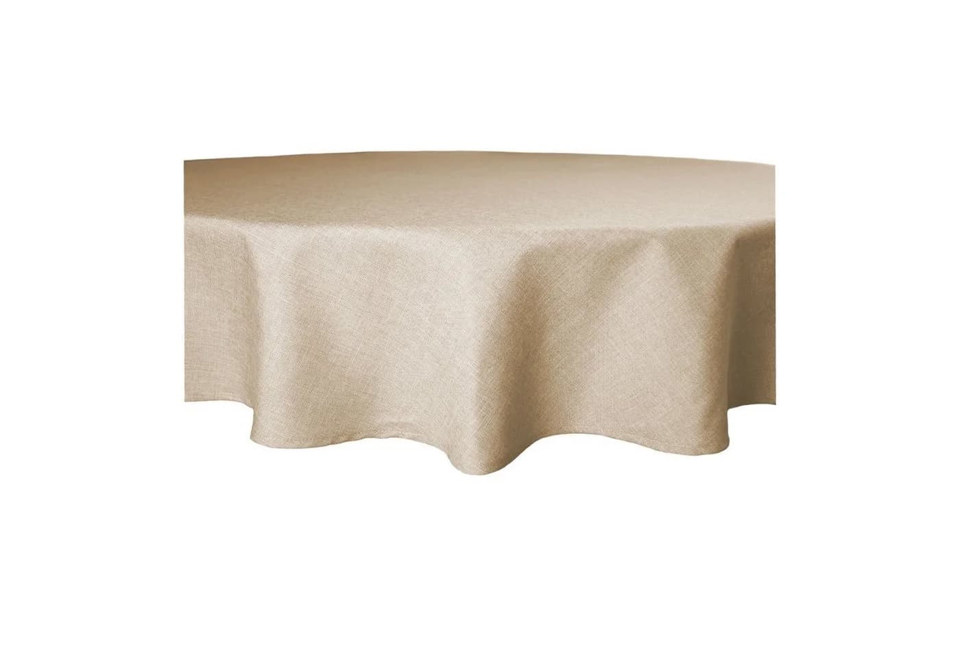 Haus und Deko Tischdecke rund 160 cm Ø Leinenoptik beige wasserabweisend - Bild 2