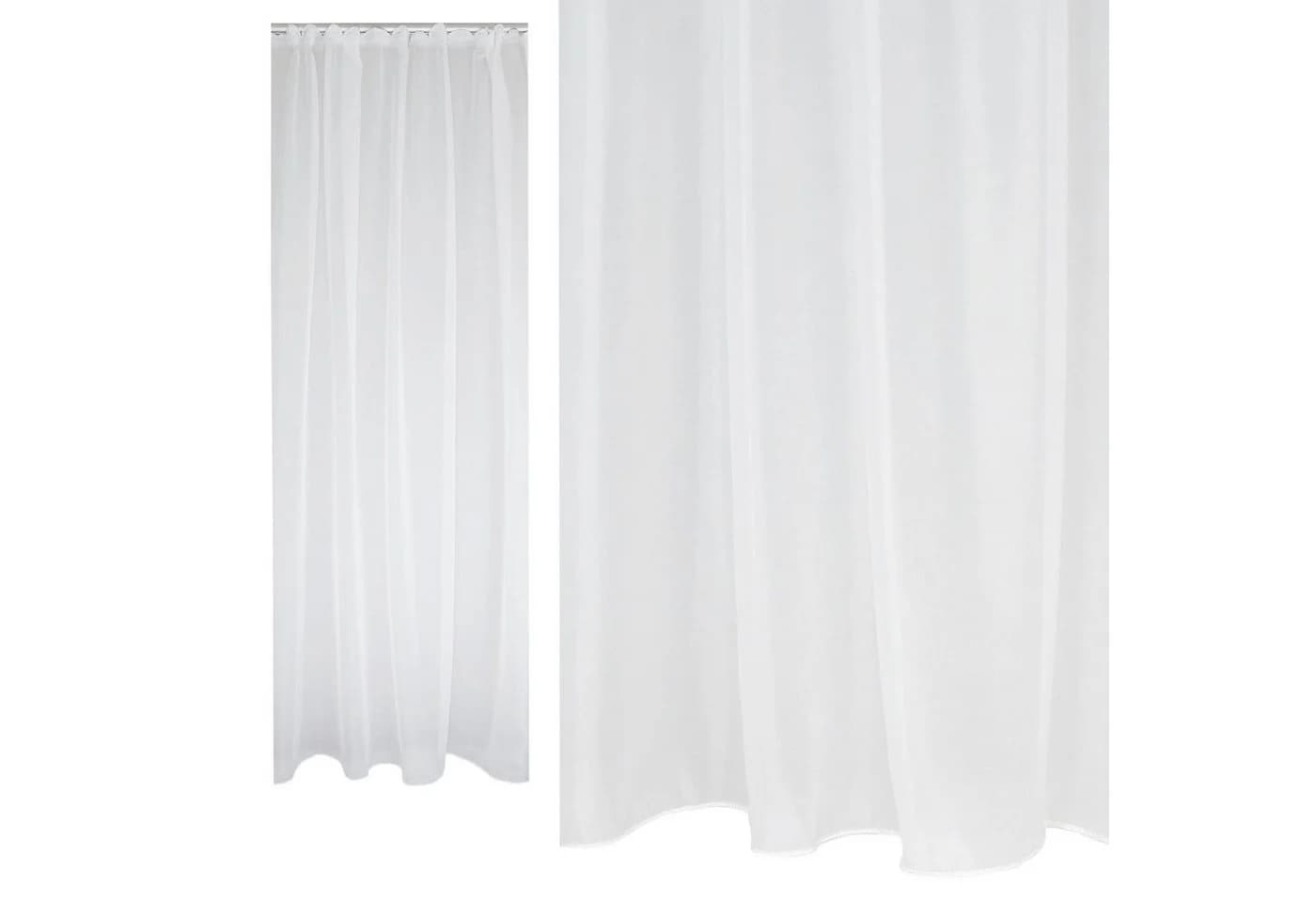 Haus und Deko Gardine Emotion Weiß Transparent Kräuselband - Bild 3