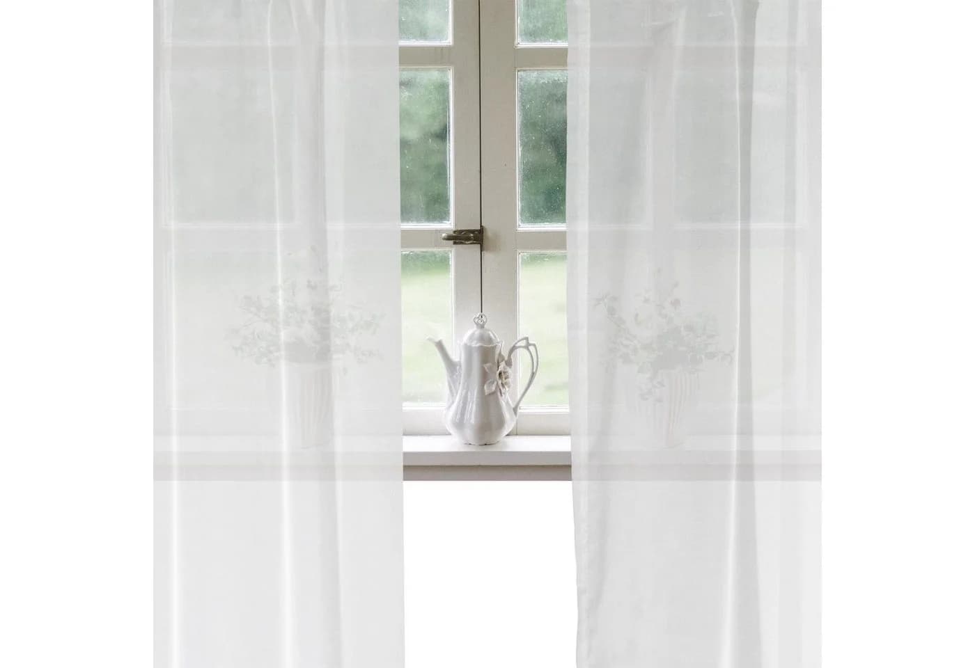 Haus und Deko Gardine Emotion Weiß Transparent Kräuselband - Bild 4