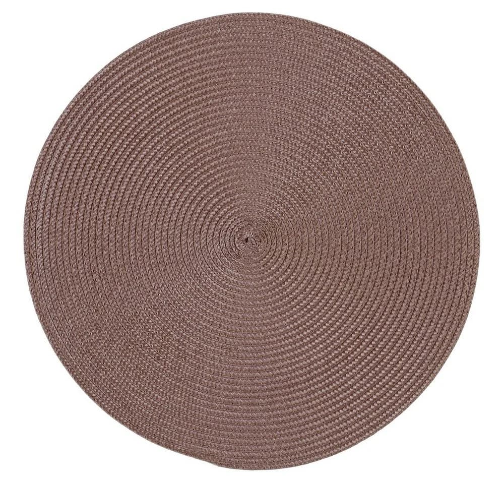 Haus und Deko Platzset Rund 35 cm Ø Bast Optik Braun Abwaschbar