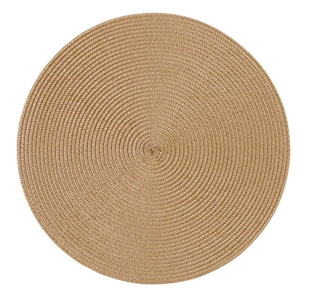 Haus und Deko Platzset rund 35 cm Ø Bast Optik abwaschbar Braun