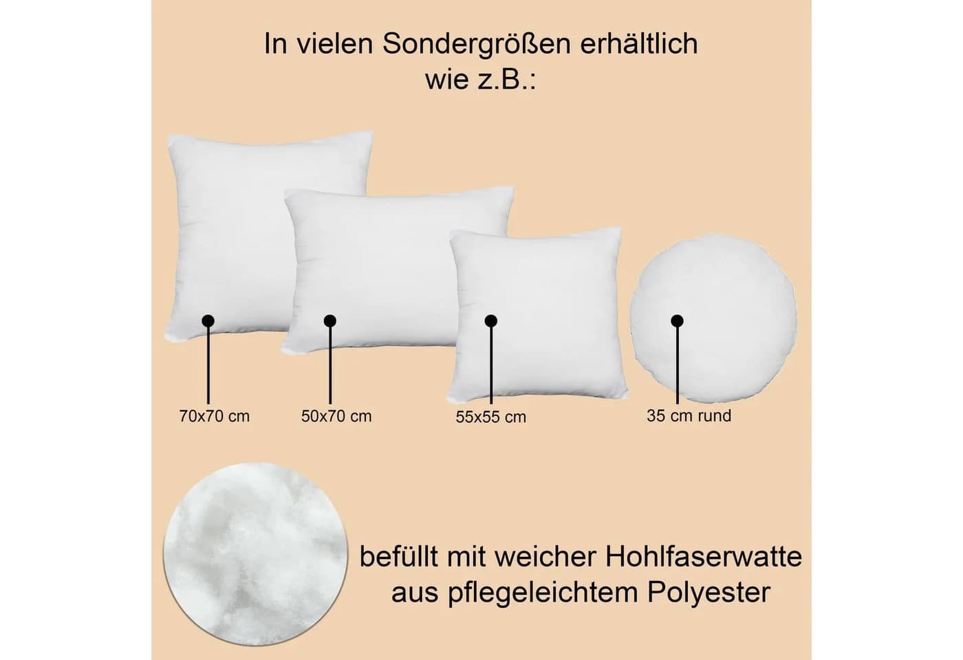 Haus und Deko Füllkissen Microfaser 2er Pack Weiß - Bild 3