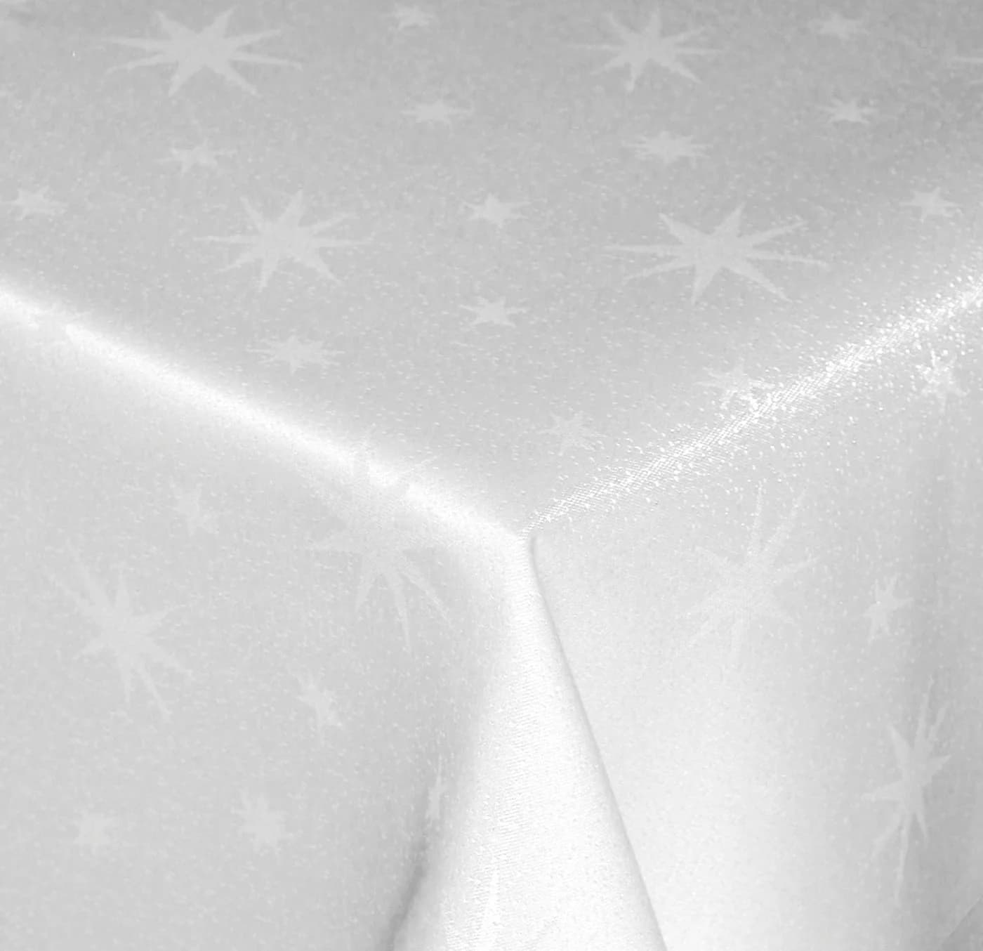 Haus und Deko Tischdecke 110x140 cm Lurex Sterne Weiß Silber - Bild 2