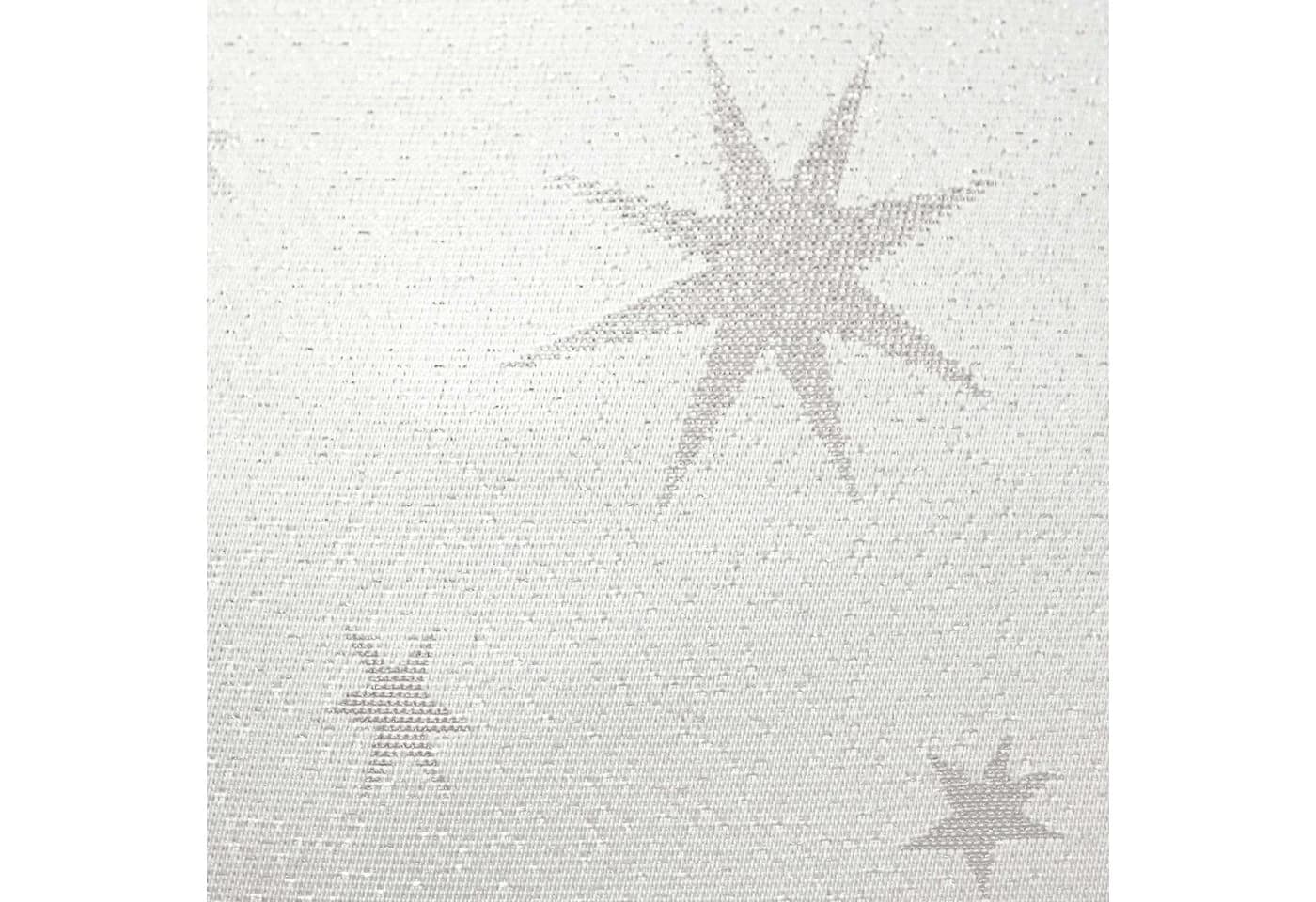 Haus und Deko Tischdecke 110x140 cm Lurex Sterne Weiß Silber - Bild 3