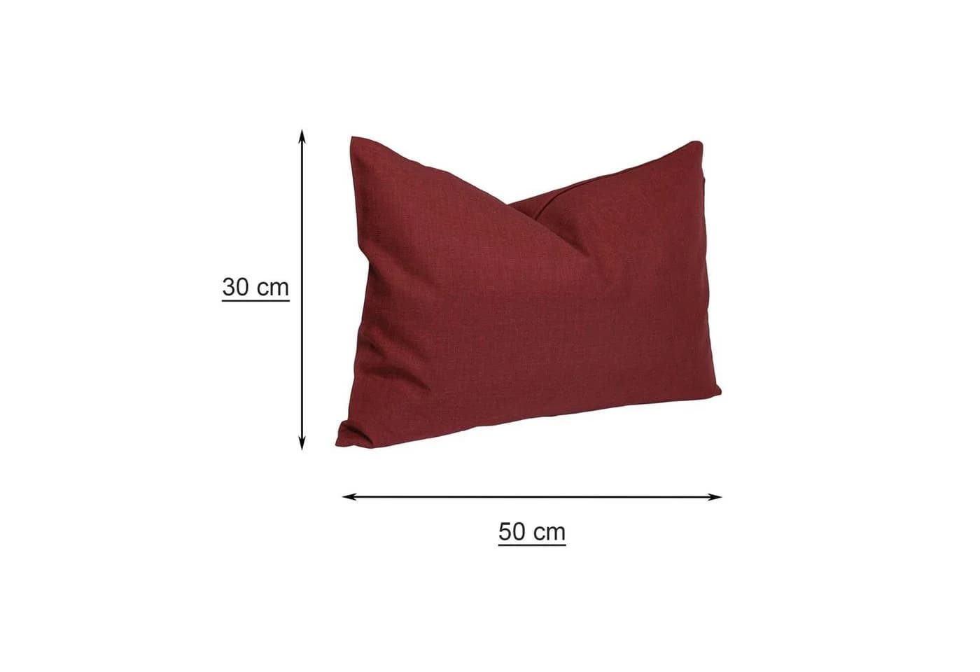 Haus und Deko Kissenbezug 2er Set Bordeaux Leinenoptik Polyester - Bild 3