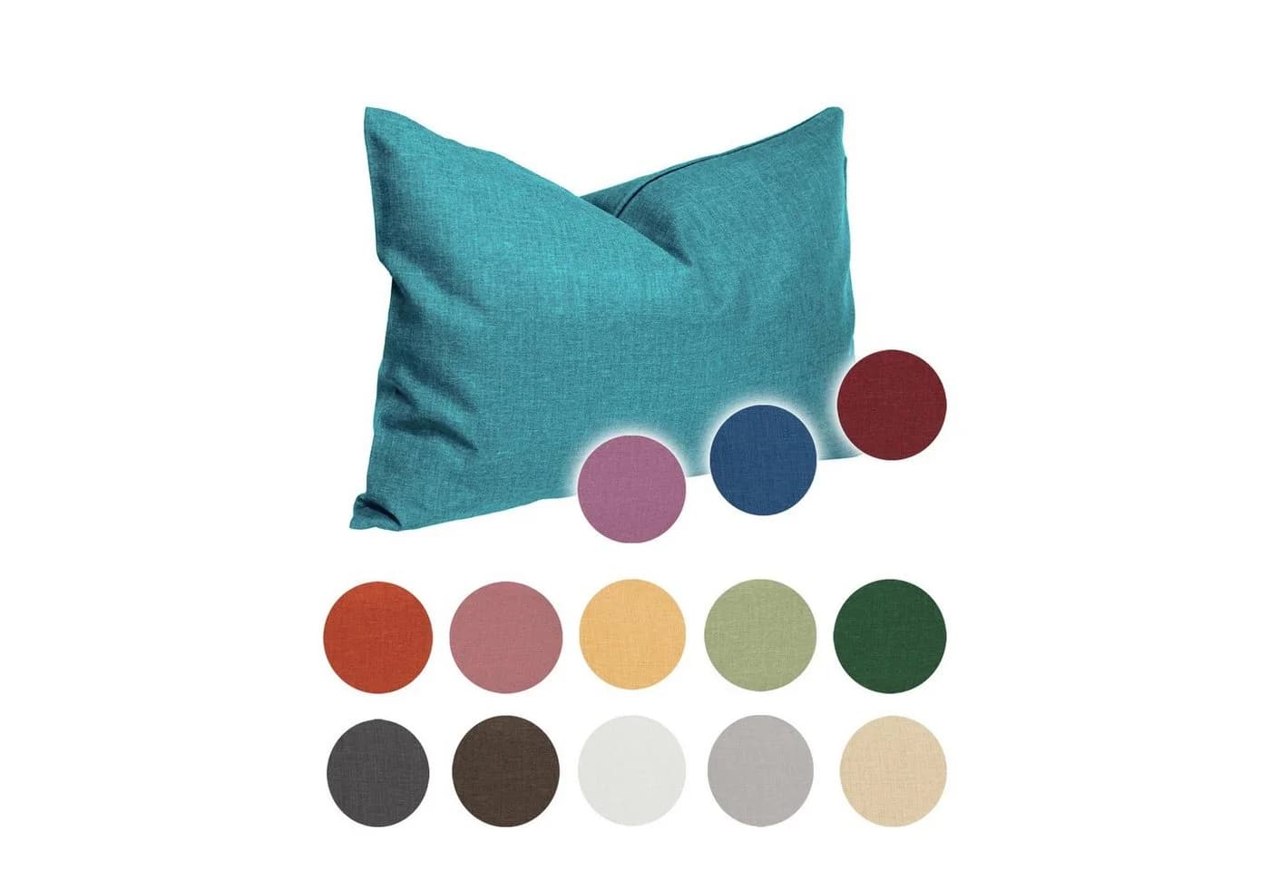 Haus und Deko Kissenbezug 2er Set Bordeaux Leinenoptik Polyester - Bild 4