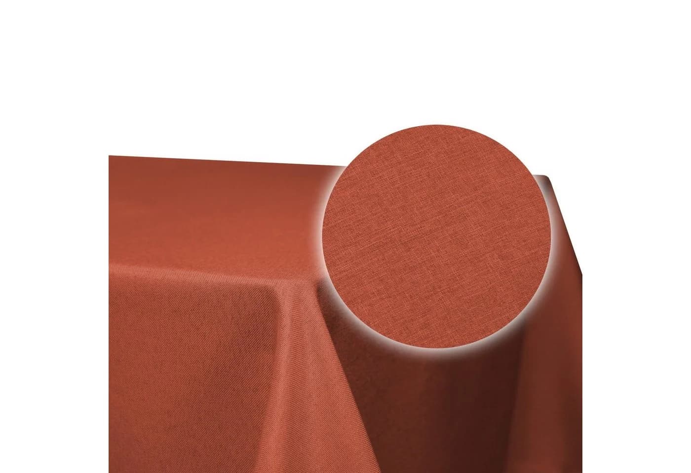 Haus und Deko Tischdecke eckig Leinenoptik Lotuseffekt Terracotta