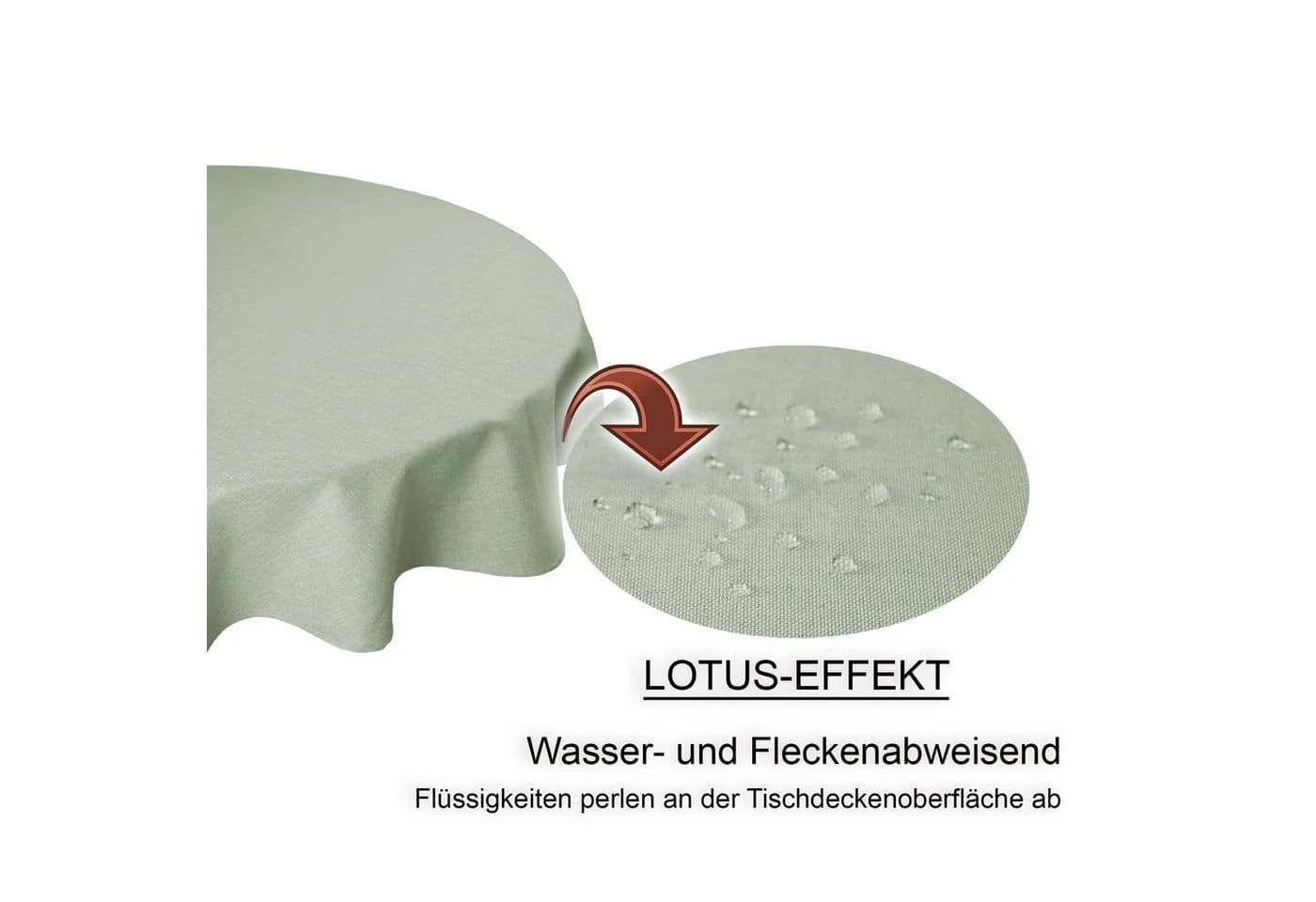 Haus und Deko Tischdecke rund Leinenoptik Lotuseffekt Hellgrün - Bild 4