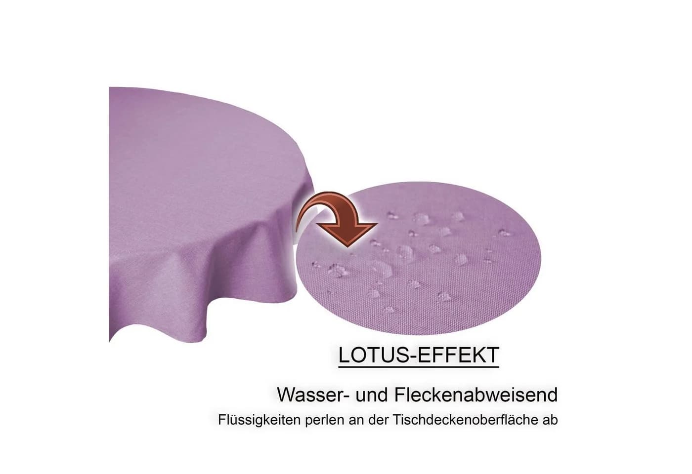 Haus und Deko Tischdecke rund Leinenoptik Lotuseffekt Flieder - Bild 3