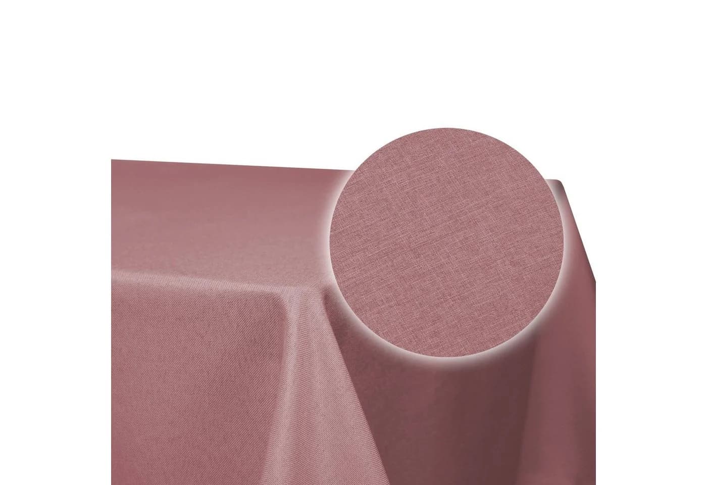 Haus und Deko Tischdecke eckig Leinenoptik Lotuseffekt Wasserabweisend Altrosa