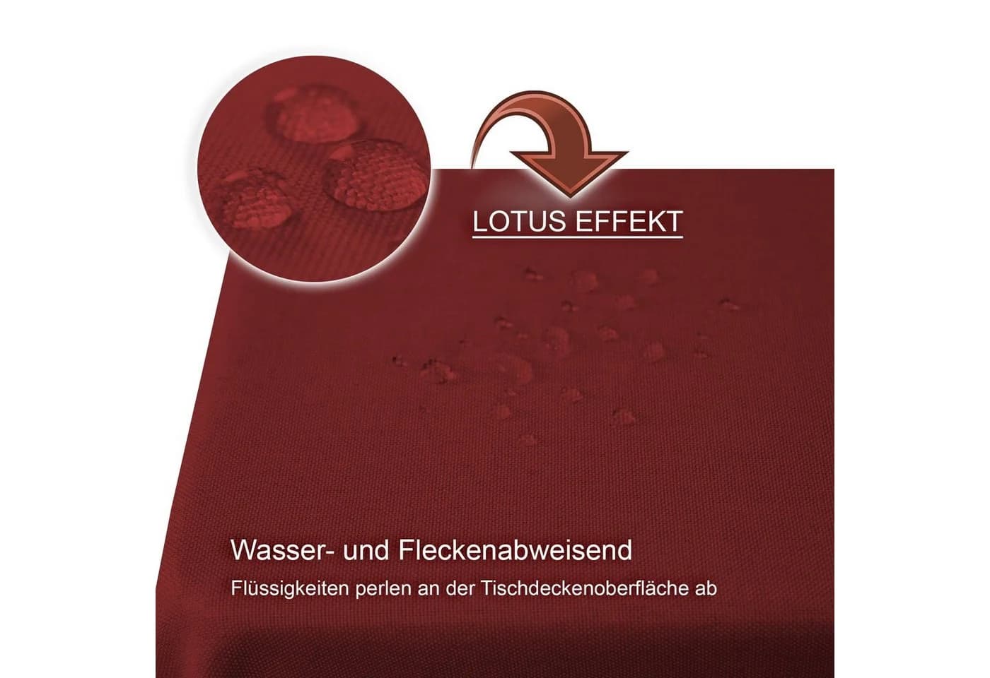 Haus und Deko Tischdecke eckig Leinenoptik Lotuseffekt rot - Bild 3