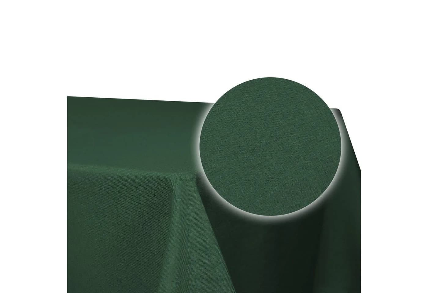 Haus und Deko Tischdecke eckig Leinenoptik Lotuseffekt dunkelgrün