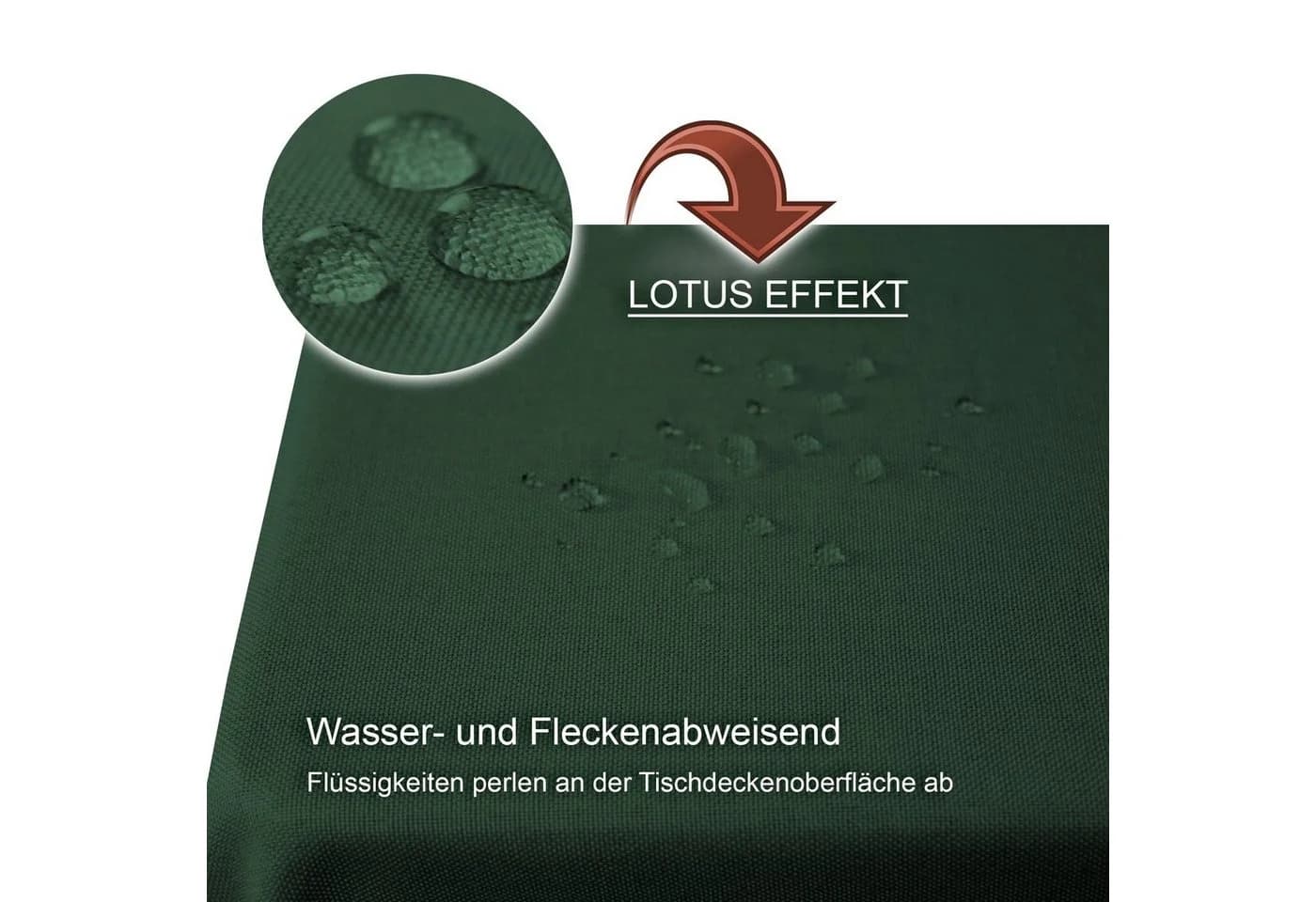 Haus und Deko Tischdecke eckig Leinenoptik Lotuseffekt dunkelgrün - Bild 3