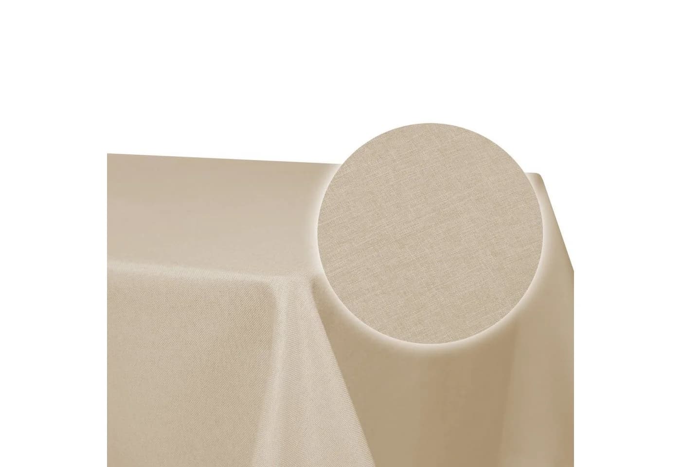 Haus und Deko Tischdecke Eckig Leinenoptik Beige Wasserabweisend