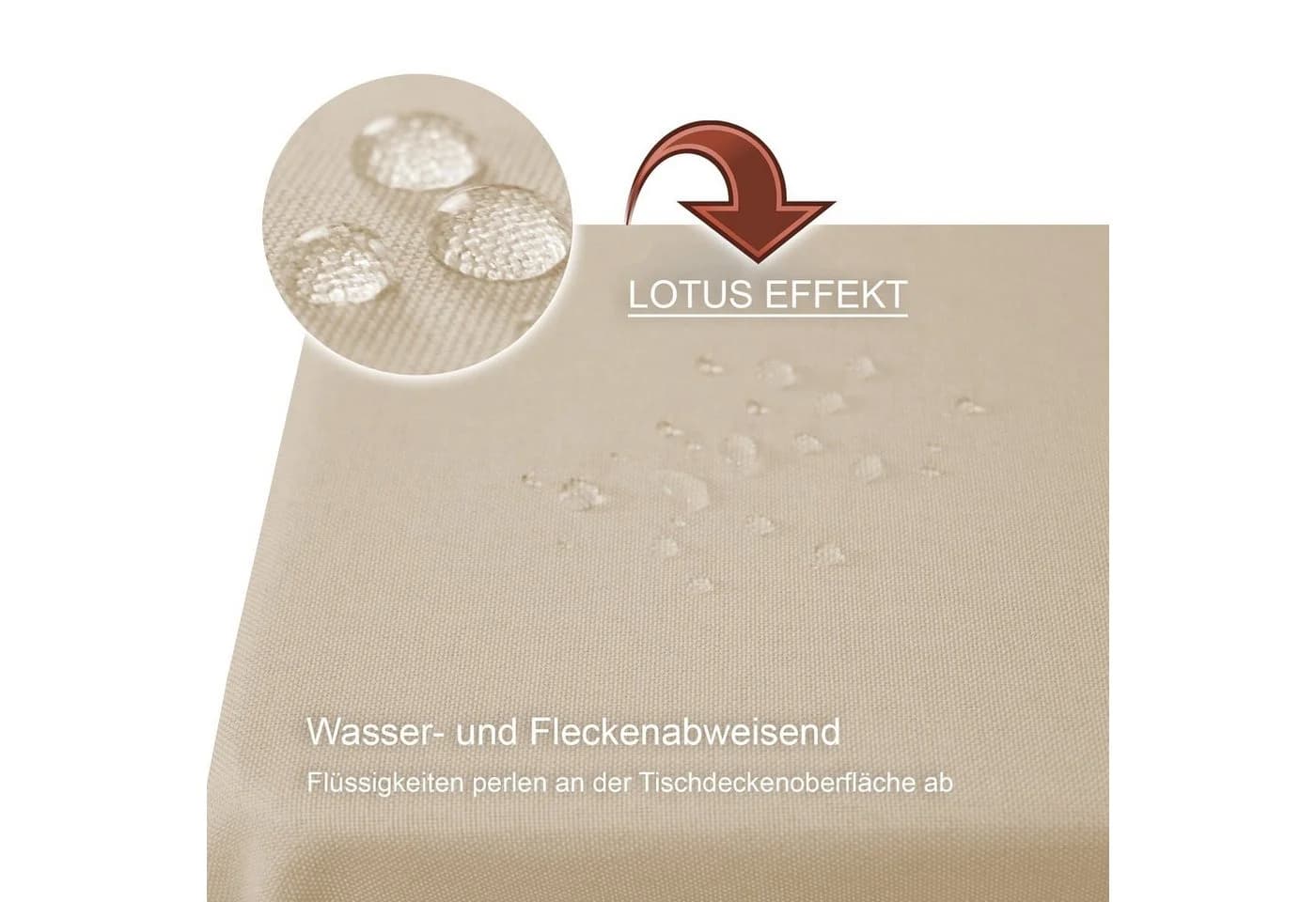 Haus und Deko Tischdecke Eckig Leinenoptik Beige Wasserabweisend - Bild 3