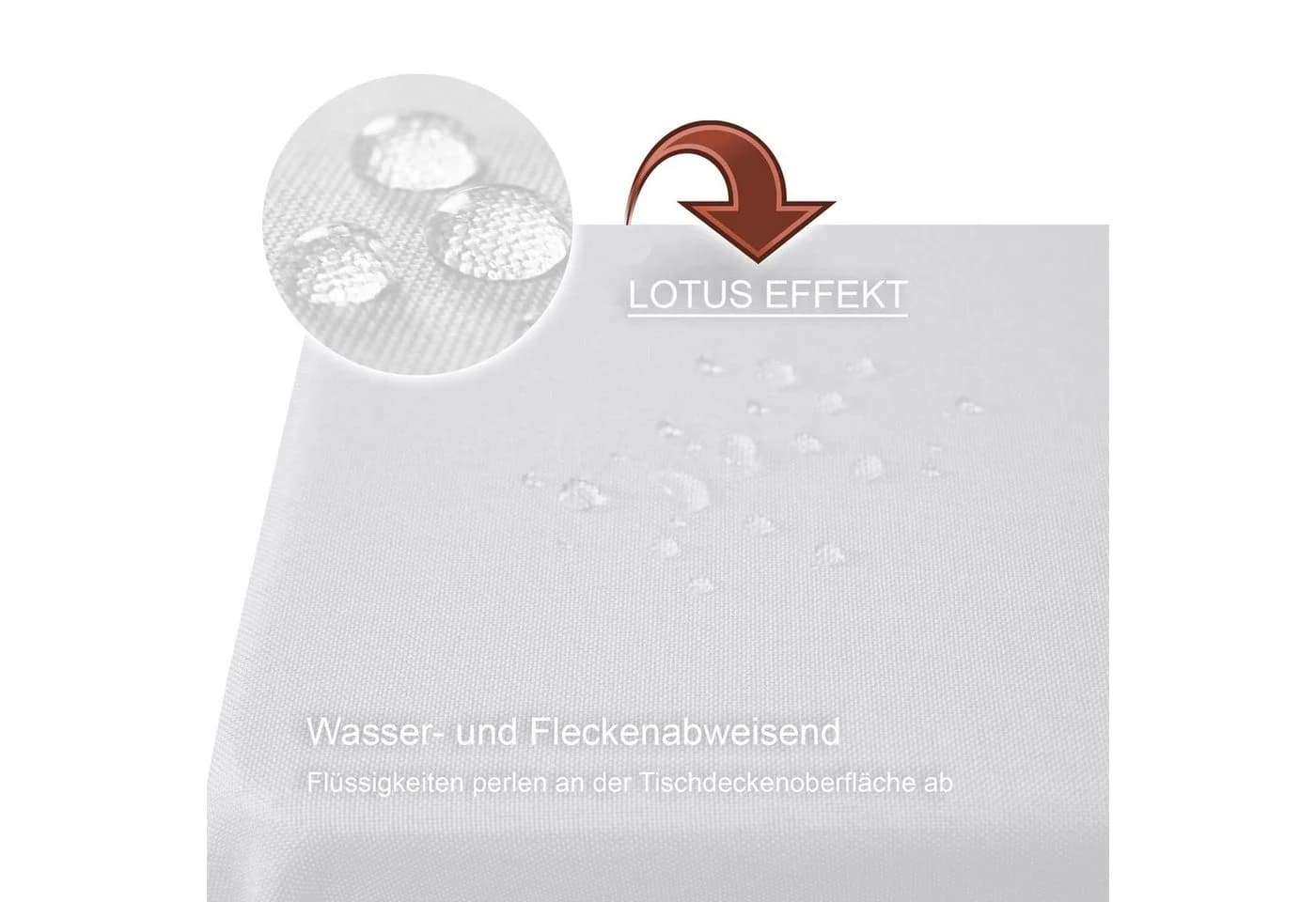 Haus und Deko Tischdecke eckig Leinenoptik Lotuseffekt Wasserabweisend Weiß - Bild 3