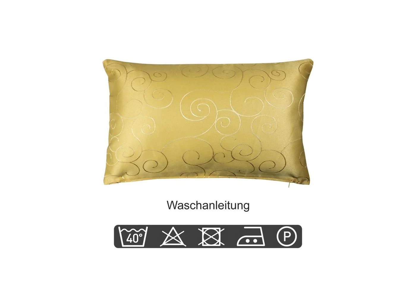 Haus und Deko Kissenbezug Damast Circle Gelb 100% Polyester - Bild 3