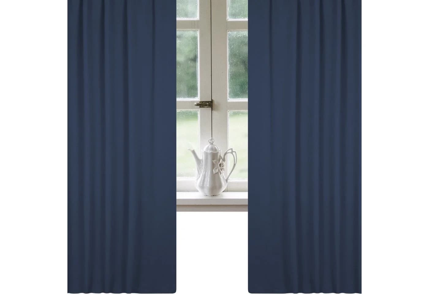 Haus und Deko Verdunkelungsvorhang Kräuselband Navy Blau