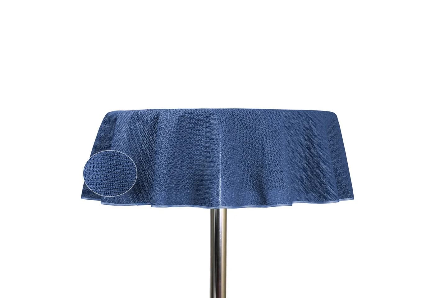 Haus und Deko Gartentischdecke Blau 160 cm rund wasserfest