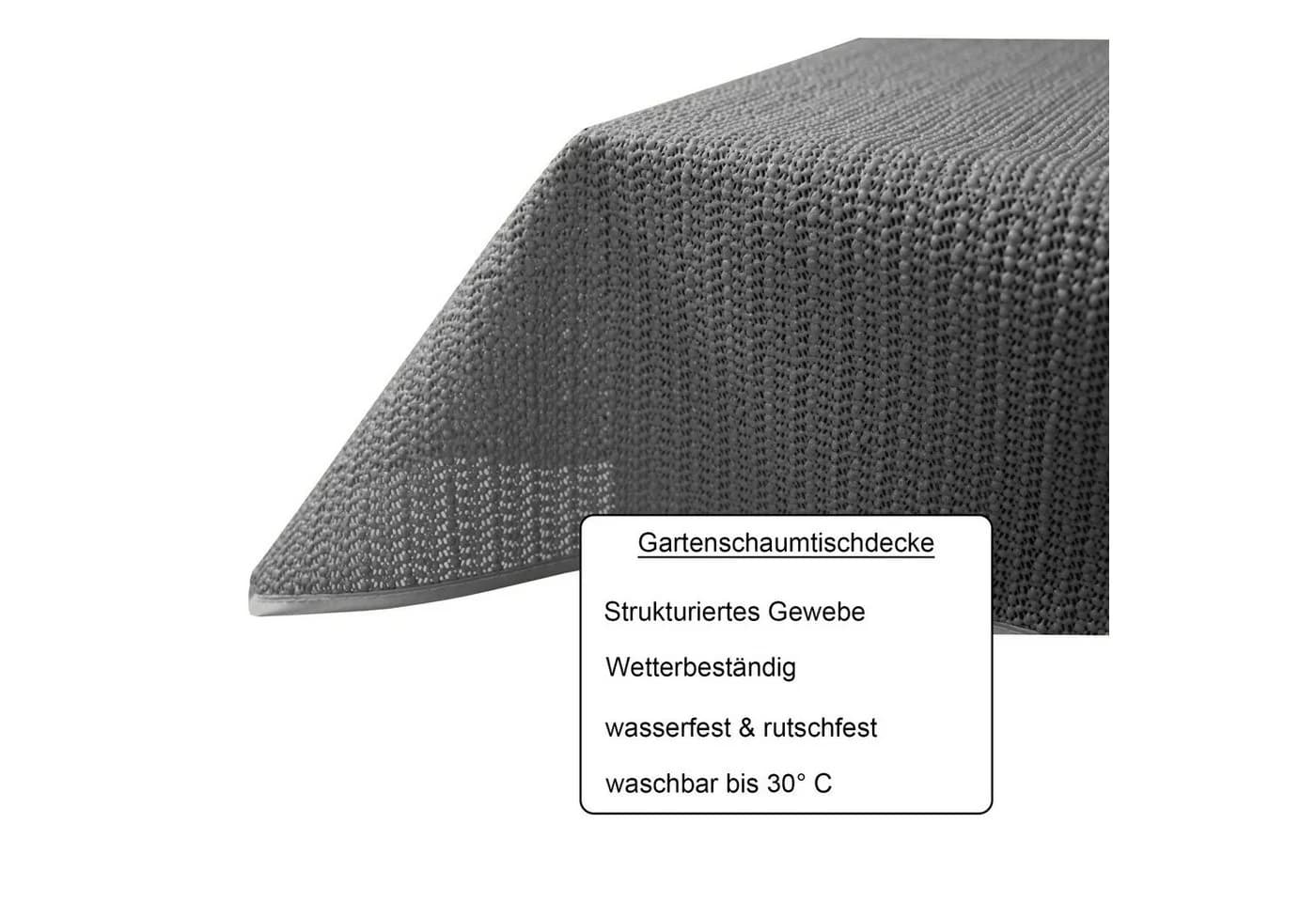 Haus und Deko PVC Tischdecke Outdoor Grau Rutschfest Wetterfest
