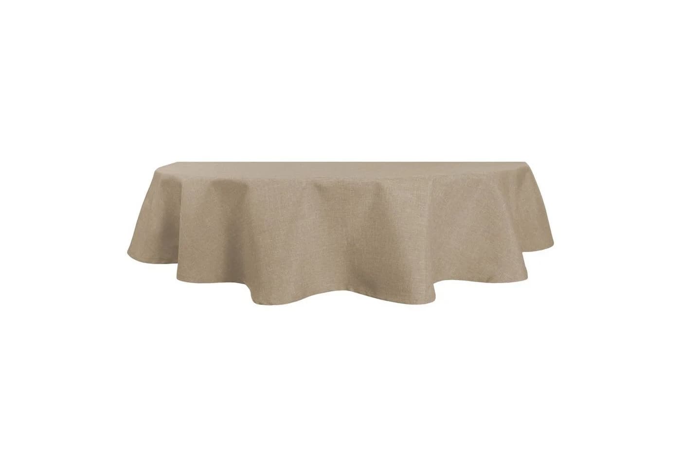 Haus und Deko Tischdecke Oval Beige Natur Leinenoptik Lotuseffekt - Bild 2