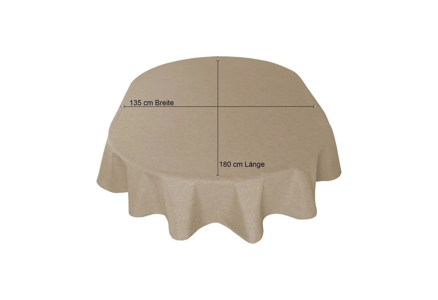 Haus und Deko Tischdecke Oval Beige Natur Leinenoptik Lotuseffekt - Bild 4