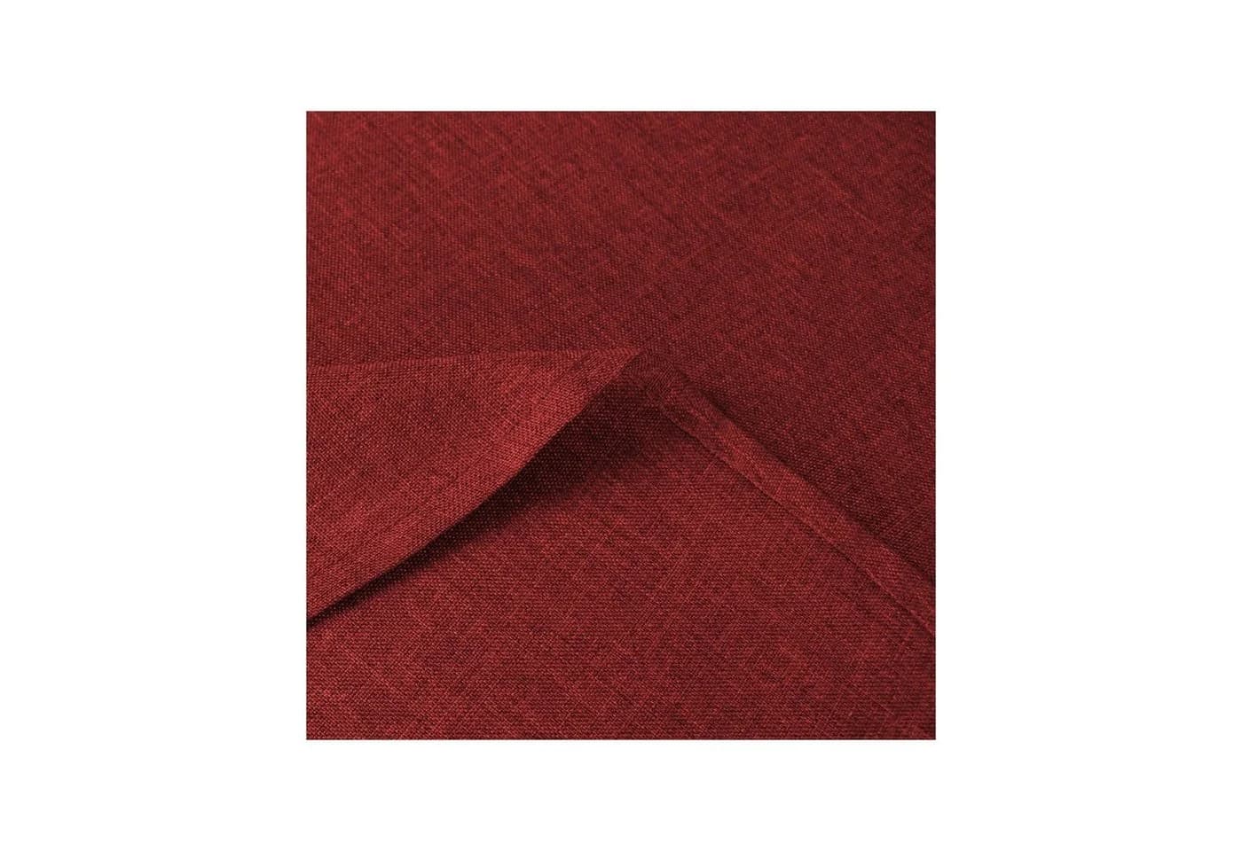 Haus und Deko Tischdecke Oval Leinenoptik Rot Wasserabweisend