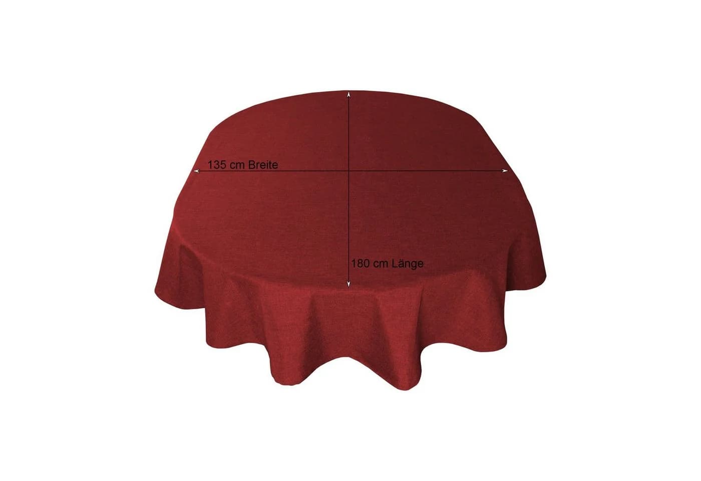 Haus und Deko Tischdecke Oval Leinenoptik Rot Wasserabweisend - Bild 4