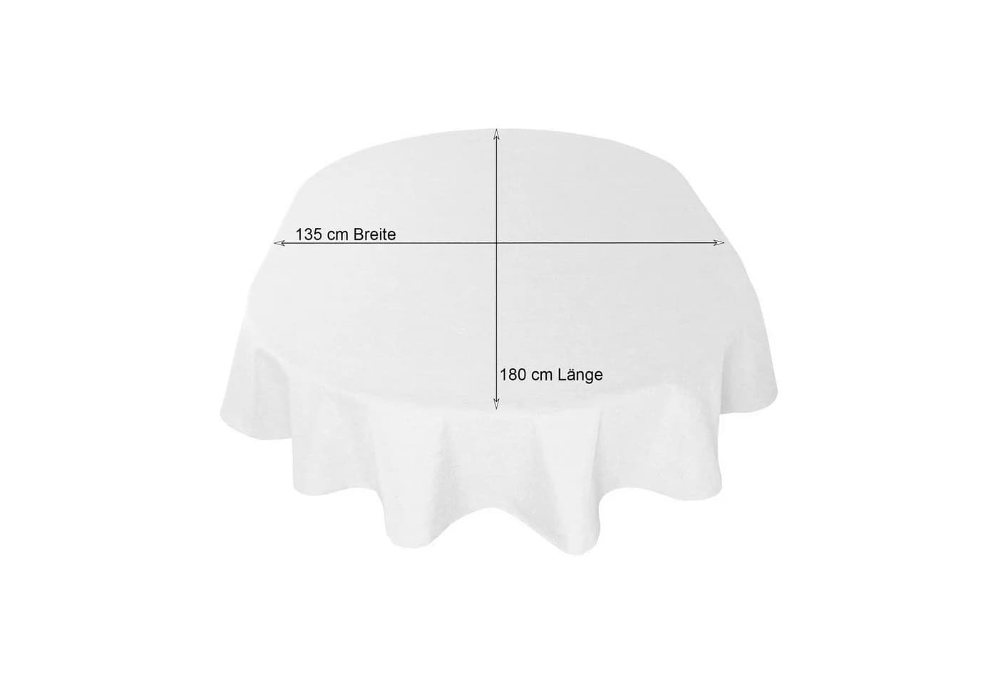 Haus und Deko Tischdecke Oval Weiß Leinenoptik Lotuseffekt - Bild 4