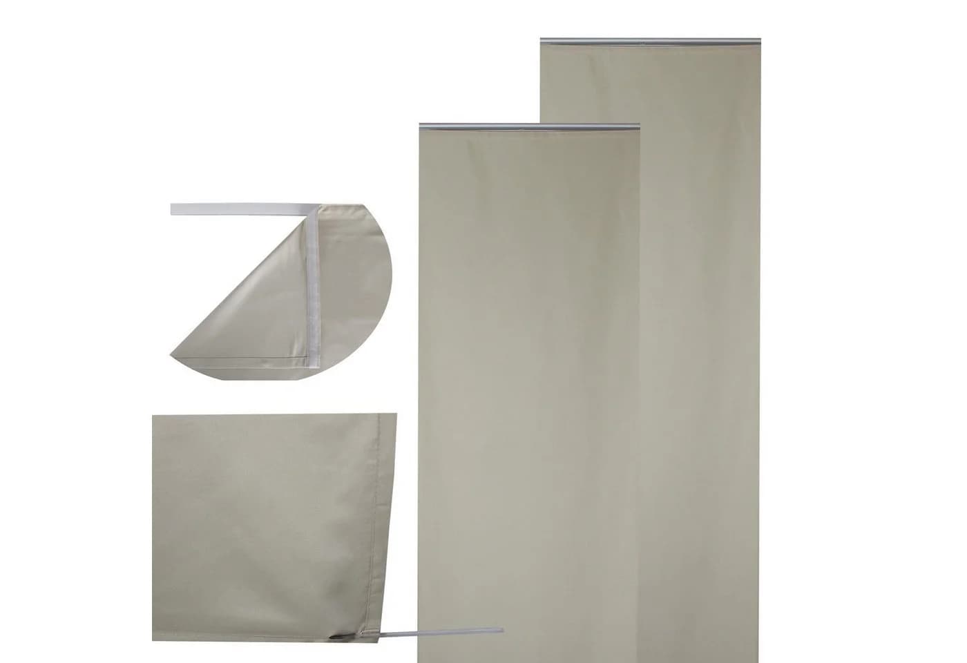 Haus und Deko Schiebegardine 2er Set Beige Polyester blickdicht