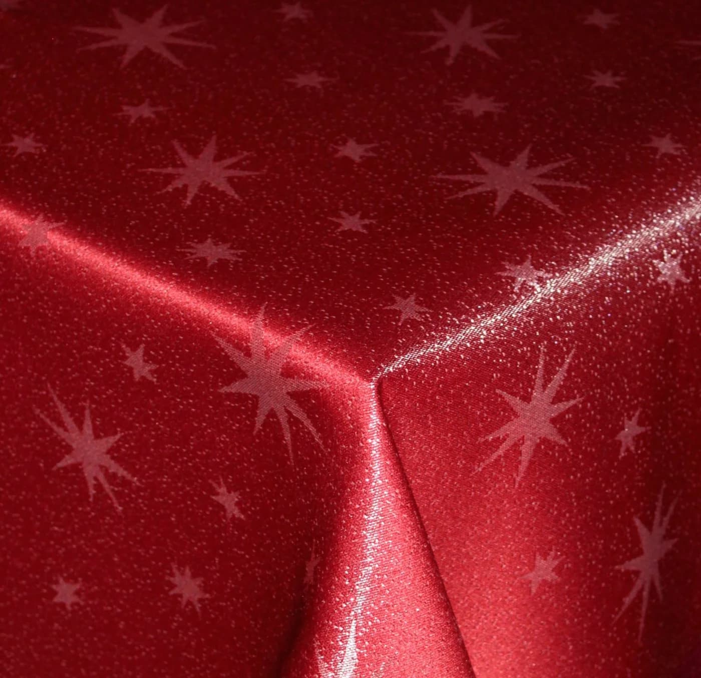 Haus und Deko Tischdecke Weihnachten Lurex Sterne Rot - Bild 2