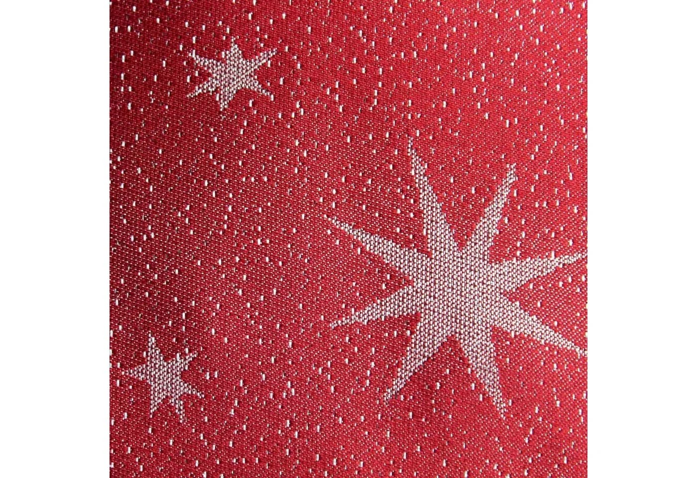 Haus und Deko Tischdecke Weihnachten Lurex Sterne Rot - Bild 3