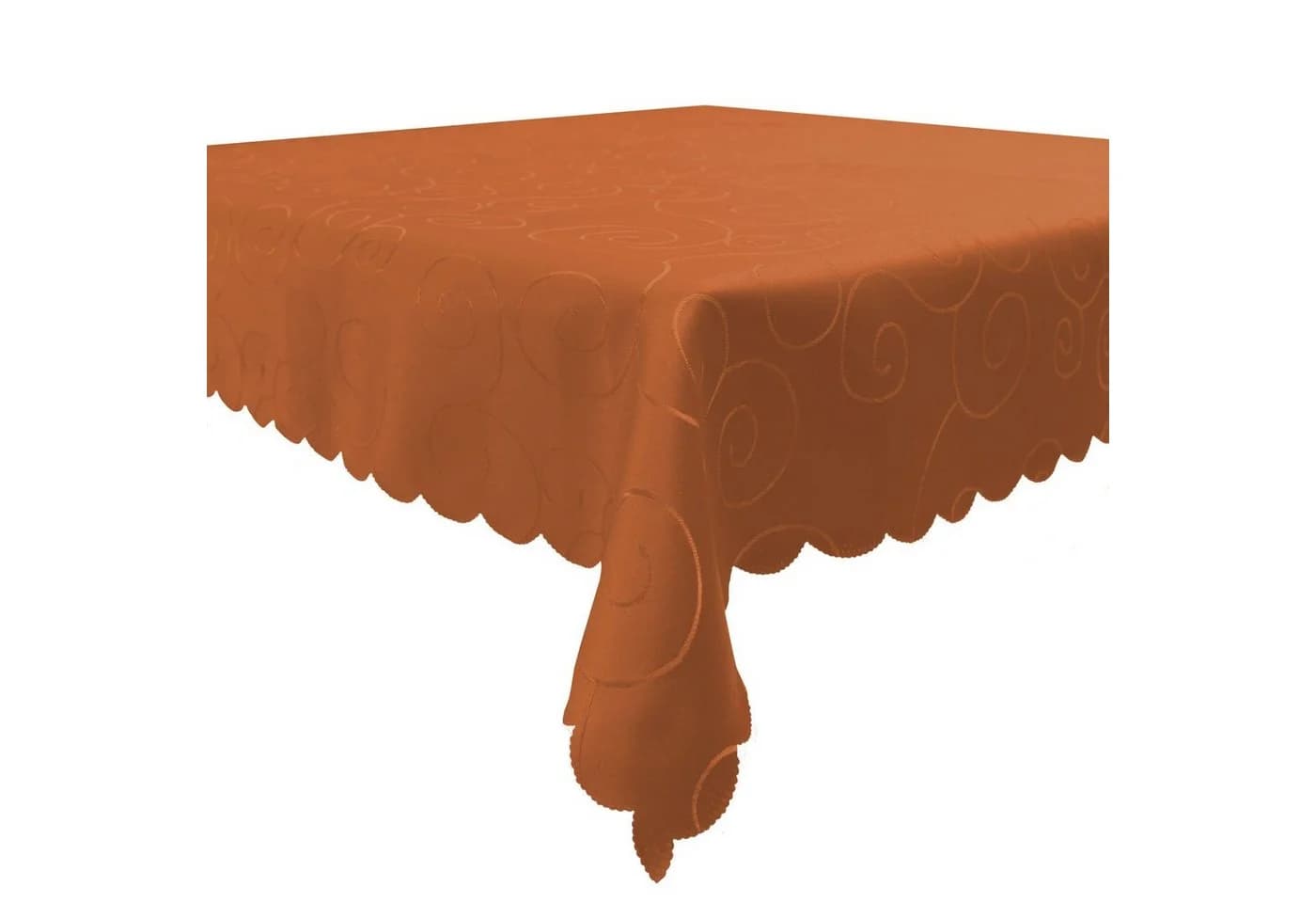 Haus und Deko Tischdecke Damast Terracotta Circle Struktur
