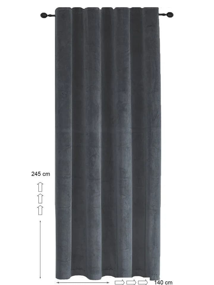 Haus und Deko Gardine Vorhang Kräuselband Verdunkelung 140x245 cm Samt weich blickdicht - Bild 5